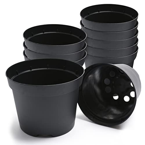 Prime Garden® Rund Kunststoff Anzuchttöpfe Blumentöpfe Pflanztöpfe für Innen- und Außenbereich (Schwarz Ø33cm x 22,5cm / 15l / 1 Stück) von Prime Garden