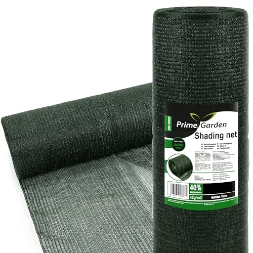 Prime Garden® Sichtschutz für Gartenzaun & Balkongeländer UV-stabilisiert Schattiergewebe Schattennetz Sonnenschutz Zaunblende Grün. (Schattierwert 40%, 1,5m x 25m =37,50m²) von Prime Garden