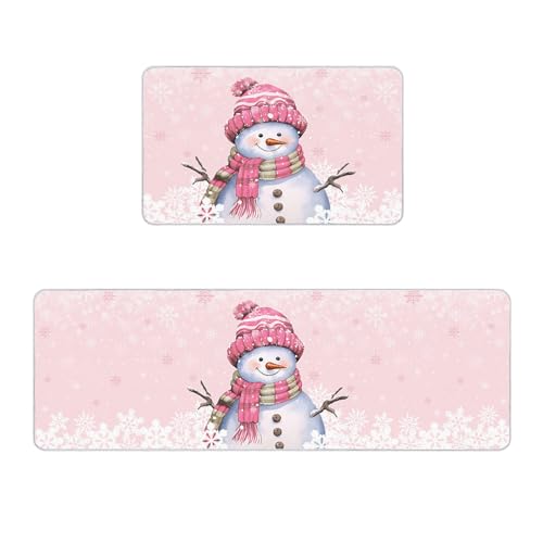 Rutschfeste Küchenmatte, Läufer, Teppich-Set, Fußmatte, Weihnachtsschneemann mit Kappe, Weihnachtsbaum, Schneeflocke, Fußmatten, Gummi-Rückseite, Teppich für den Innenbereich, Bodenmatte (50 x 80 cm + Rutschfeste Küchenmatte, Läufer, Teppich-Set, Fußmatte, Weihnachtsschneemann mit Kappe, Weihnachtsbaum, Schneeflocke, Fußmatten, Gummi-Rückseite, Teppich für den Innenbereich, Bodenmatte (50 x 80 cm + von Prime Leader