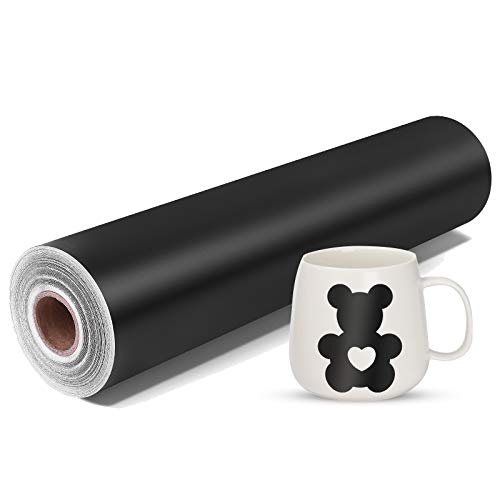 Prime Vinyl Mattschwarz Plotterfolie Vinyl für Cricut- 30,5cm x 1677,5cm (55Fuß) Vinylfolie Plotter Rollen mit PET-Rückseite, Vinyl für Cri-cut, Tasse, Fenster, Wohnkultur von Prime Vinyl