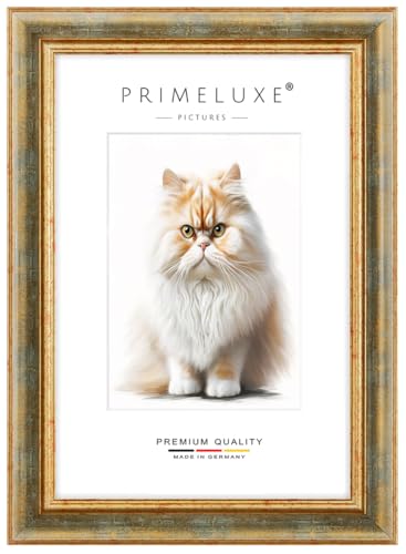 PrimeLuxe Barock Bilderrahmen nach Maß 13 x 18 cm in Türkis Gold | Größe wählbar | mit entspiegeltem Acrylglas | Rahmen für Poster | Puzzle | Foto collage von PrimeLuxe