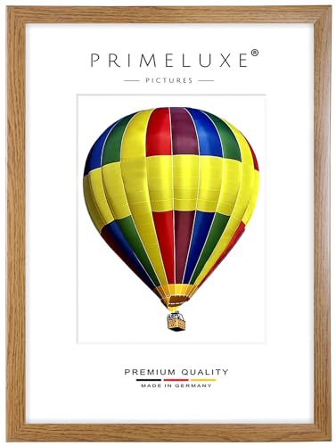 PrimeLuxe Holz Bilderrahmen 100 x 120 cm (Bildmaß) in Eiche Rustikal | Farbe und Größe wählbar | Rahmen für Poster | Puzzle | Foto collage | MADE IN GERMANY von PrimeLuxe