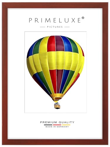PrimeLuxe Holz Bilderrahmen 35 x 35 cm (Bildmaß) quadratisch in Rot-gewischt | Farbe und Größe wählbar | Rahmen für Poster | Puzzle | Foto collage | MADE IN GERMANY von PrimeLuxe