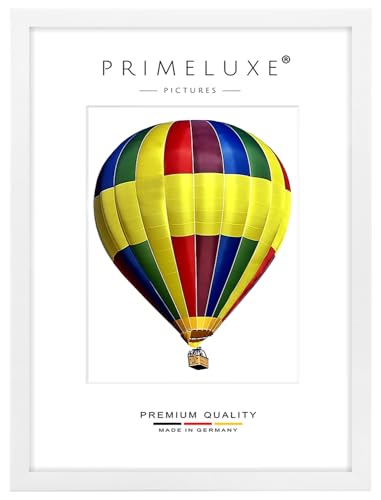 PrimeLuxe Holz Bilderrahmen 45 x 45 cm (Bildmaß) quadratisch in Weiß matt | Farbe und Größe wählbar | Rahmen für Poster | Puzzle | Foto collage | MADE IN GERMANY von PrimeLuxe