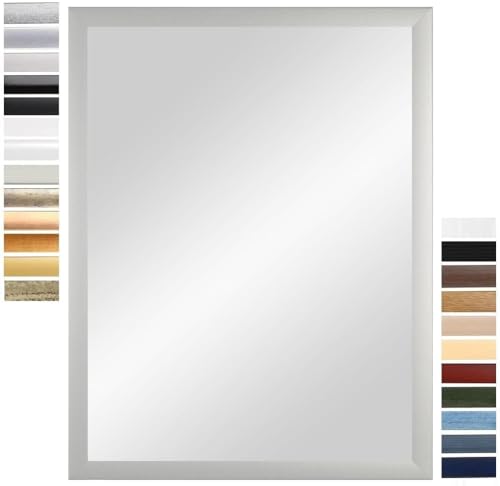 PrimeLuxe Wandspiegel 40 x 140 cm (Außenmaß) in Silber matt | Farbe und Größe wählbar | Ganzkörperspiegel | Bad & Flur Spiegel | mit Holz Rahmen | Made IN Germany von PrimeLuxe