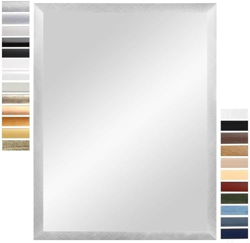 PrimeLuxe Wandspiegel 70 x 140 cm (Außenmaß) in Alu-Criss-Cross | Farbe und Größe wählbar | Ganzkörperspiegel | Bad & Flur Spiegel | mit Holz Rahmen | Made IN Germany von PrimeLuxe