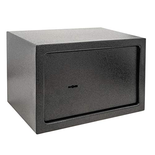 PrimeMatik - Wandtresor Stahl mit Schlüssel Mauertresor Möbeltresor Wandeinbautresor 31 x 20 x 20 cm schwarz von PrimeMatik