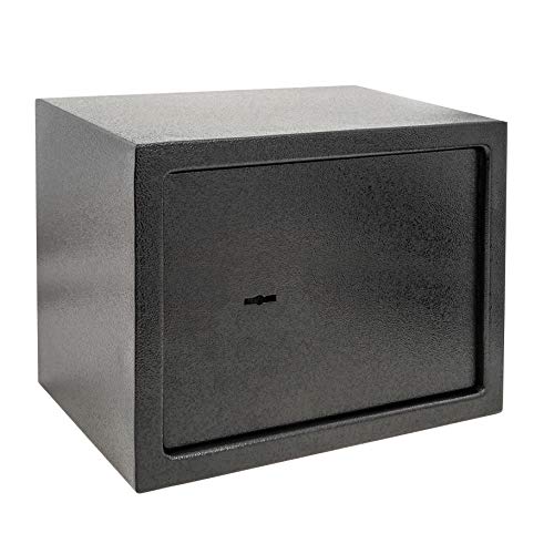 PrimeMatik - Wandtresor Stahl mit Schlüssel Mauertresor Möbeltresor Wandeinbautresor 35 x 25 x 25 cm schwarz von PrimeMatik