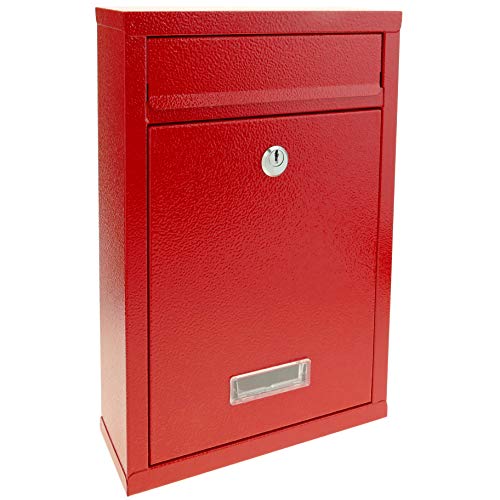 PrimeMatik BZ050-VCES Briefkasten aus Metall, Rot 235 x 75 x 315 mm (BZ050) von PrimeMatik