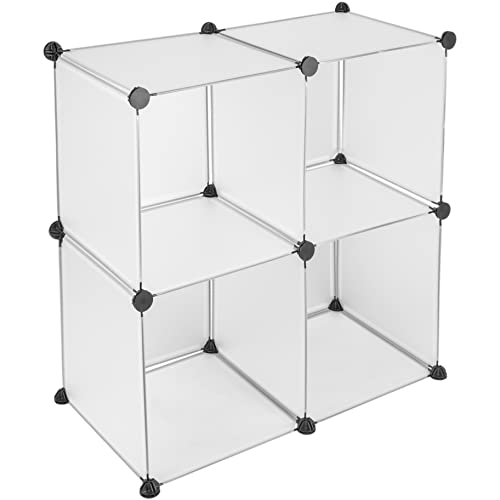 PrimeMatik DY001-VCES Schrank, modular, 4 Würfel, 35 x 35 cm, Kunststoff, Weiß (DY001) von PrimeMatik