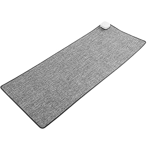 PrimeMatik - Heizteppich Thermisches Heizmatte Beheizter Teppich Pad-Schreibtisch hellgrau 80x32cm 77W von PrimeMatik