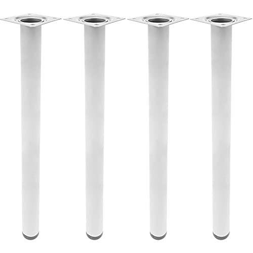 PrimeMatik - Runde Tischbeine für Schreibtische Schränke Möbel aus grau Stahl 75cm 4-Pack von PrimeMatik