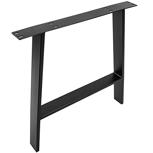 PrimeMatik IP031-VCES Rechteckige Tischfüße. Beine aus schwarzem Stahl, 695 x 85 x 720 mm, 2er-Pack (IP031) von PrimeMatik