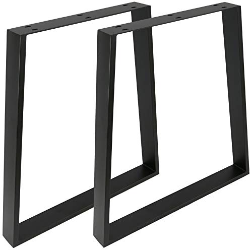 PrimeMatik IP032-VCES Rechteckige Tischfüße. Beine aus schwarzem Stahl, 695 x 85 x 720 mm, 2er-Pack (IP032) von PrimeMatik