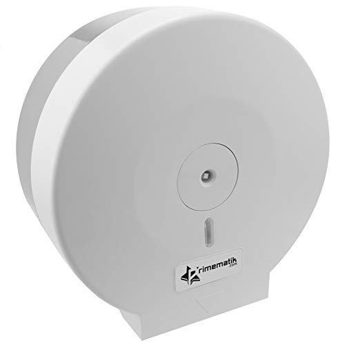 PrimeMatik Toilettenpapierspender Industrieller Toilettenpapierhalter weiß (KS040), Kunststoff von PrimeMatik
