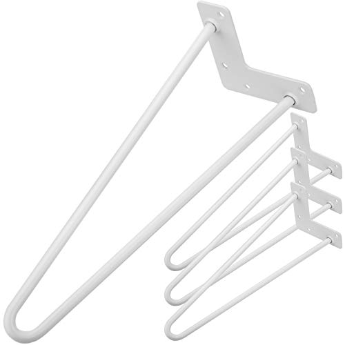 Tisch- und Möbelfüße aus Stahl 2 Stangen 41 cm weiß 4-Pack (IN52) von PrimeMatik