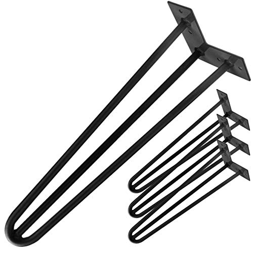 Tisch- und Möbelfüße aus Stahl 3 Stangen 71 cm schwarz 4-Pack (IN98) von PrimeMatik