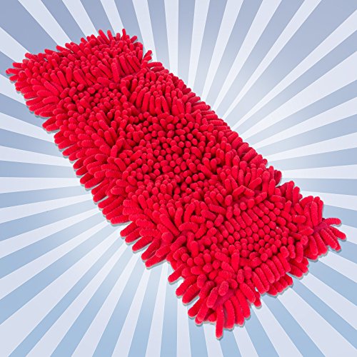 PrimeMop Chenille Wischmopp aus Chenille Microfaser Rot für Parkett Laminat 50cm von PrimeMop