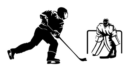 PrimeStick Wandtattoo Wandaufkleber Eishockey #116B schwarz 120cm x 60cm (RAL9005) von PrimeStick