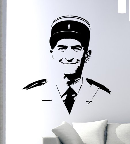 PrimeStick Wandtattoo Wandaufkleber Louis de Funès #128A schwarz 60cm x 65cm (RAL9005) von PrimeStick