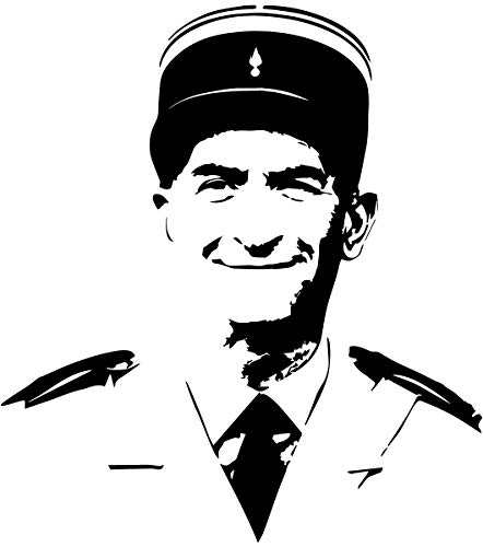 PrimeStick Wandtattoo Wandaufkleber Louis de Funès #128C schwarz 120cm x 135cm (RAL9005) von PrimeStick