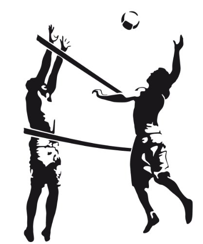PrimeStick Wandtattoo Wandaufkleber Volleyball #114C schwarz 120cm x 165cm (RAL9005) von PrimeStick