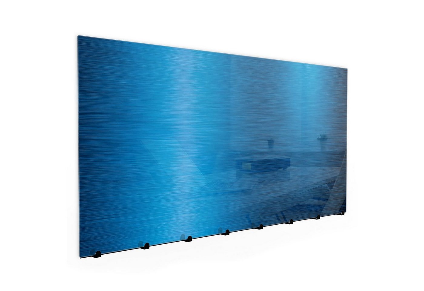 Primedeco Garderobenpaneel Magnetwand und Memoboard aus Glas Blaue Metallische Platte von Primedeco