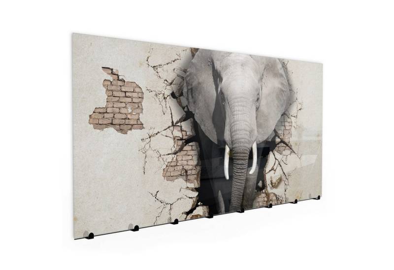 Primedeco Garderobenpaneel Magnetwand und Memoboard aus Glas Elefant 3D von Primedeco