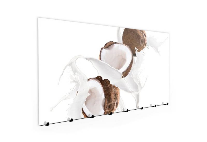 Primedeco Garderobenpaneel Magnetwand und Memoboard aus Glas Kokosnuss in Milchsplash von Primedeco