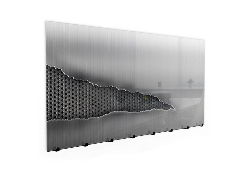 Primedeco Garderobenpaneel Magnetwand und Memoboard aus Glas Metallhintergrund Grunge von Primedeco