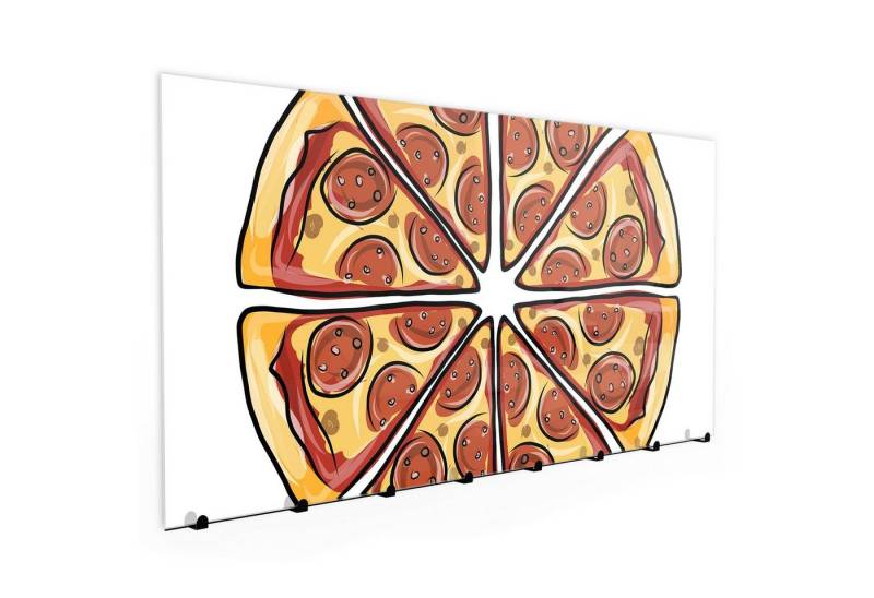 Primedeco Garderobenpaneel Magnetwand und Memoboard aus Glas Pizzaecken Design von Primedeco