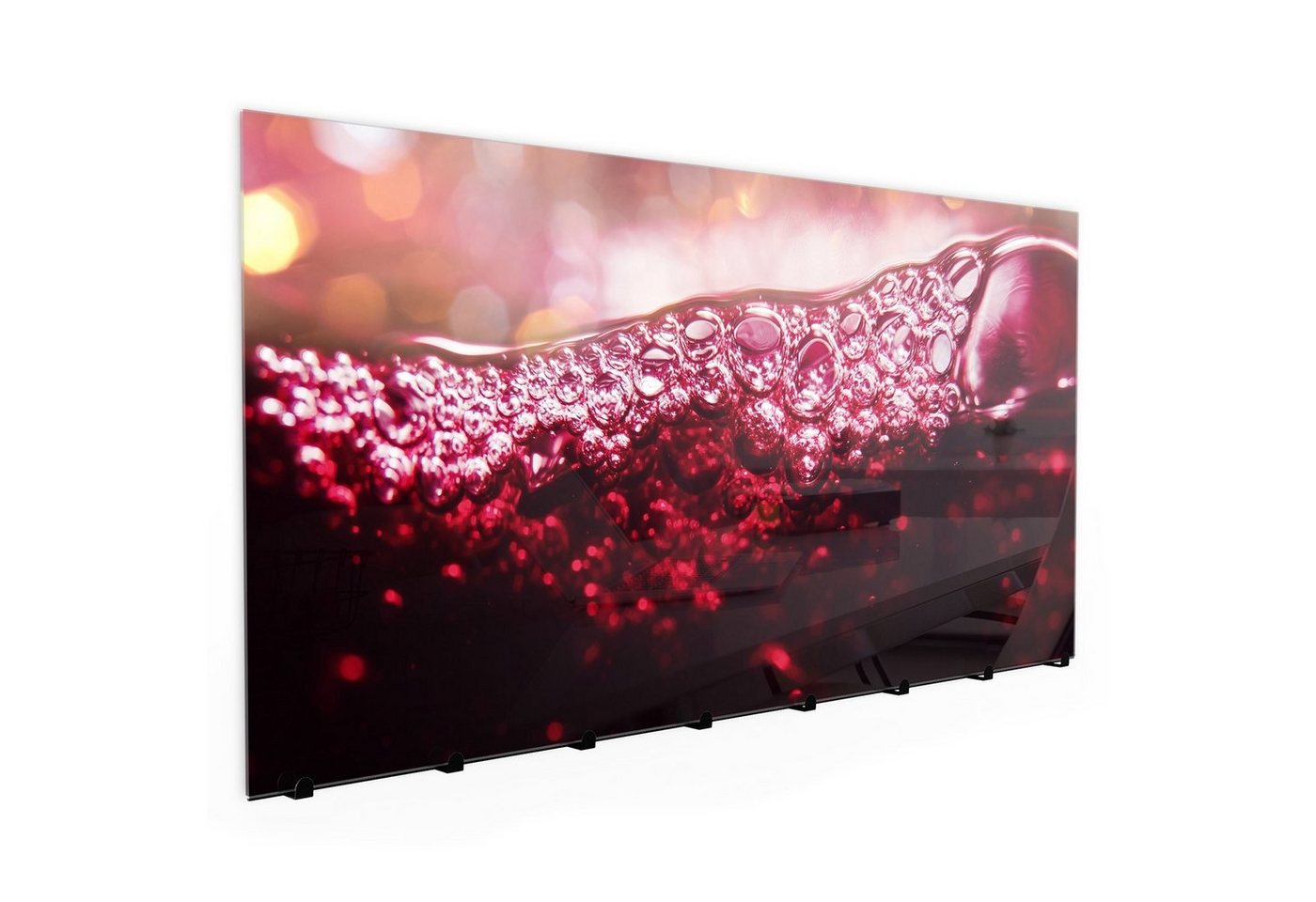 Primedeco Garderobenpaneel Magnetwand und Memoboard aus Glas Rotwein auf Hintergrund von Primedeco
