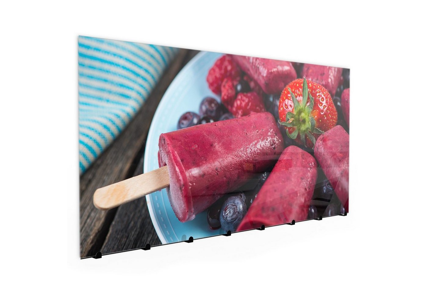 Primedeco Garderobenpaneel Magnetwand und Memoboard aus Glas Sommer Obst Eis von Primedeco