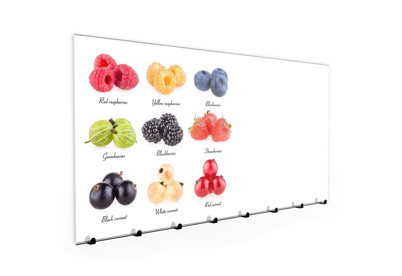 Primedeco Garderobenpaneel Magnetwand und Memoboard aus Glas Verschiedene Früchte von Primedeco