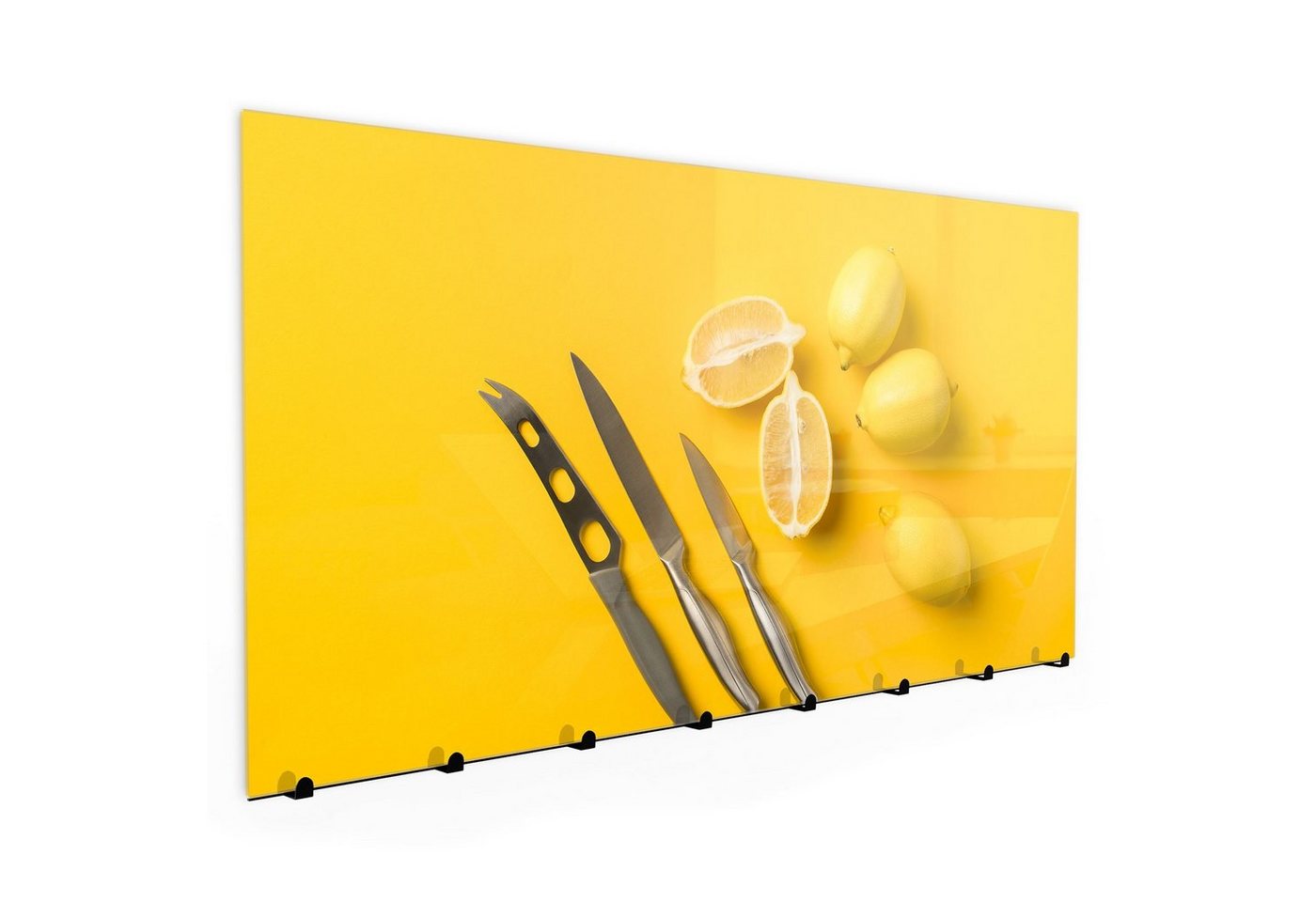 Primedeco Garderobenpaneel Magnetwand und Memoboard aus Glas Zitronen und Messer von Primedeco