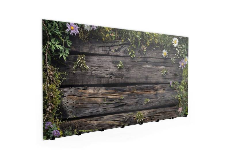 Primedeco Garderobenpaneel Kleiderhaken aus Glas Holz mit Blumen (1 St., Inkl. Magnete, Stifte und Montagematerial), Magnetisch & Beschreibbar Primedeco Garderobenpaneel Kleiderhaken aus Glas Holz mit Blumen (1 St., Inkl. Magnete, Stifte und Montagematerial), Magnetisch & Beschreibbar von Primedeco