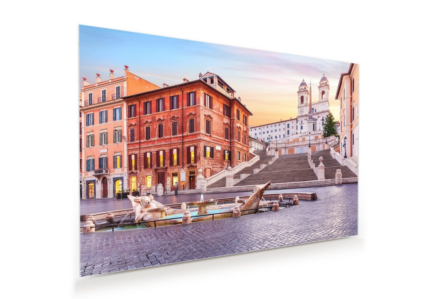 Primedeco Glasbild Wandbild Rom Spanische Treppe - Brunnen mit Aufhängung, Städte & Länder (21 verschiedene Größen, 1 St), Elegante Aufhängung Primedeco Glasbild Wandbild Rom Spanische Treppe - Brunnen mit Aufhängung, Städte & Länder (21 verschiedene Größen, 1 St), Elegante Aufhängung von Primedeco