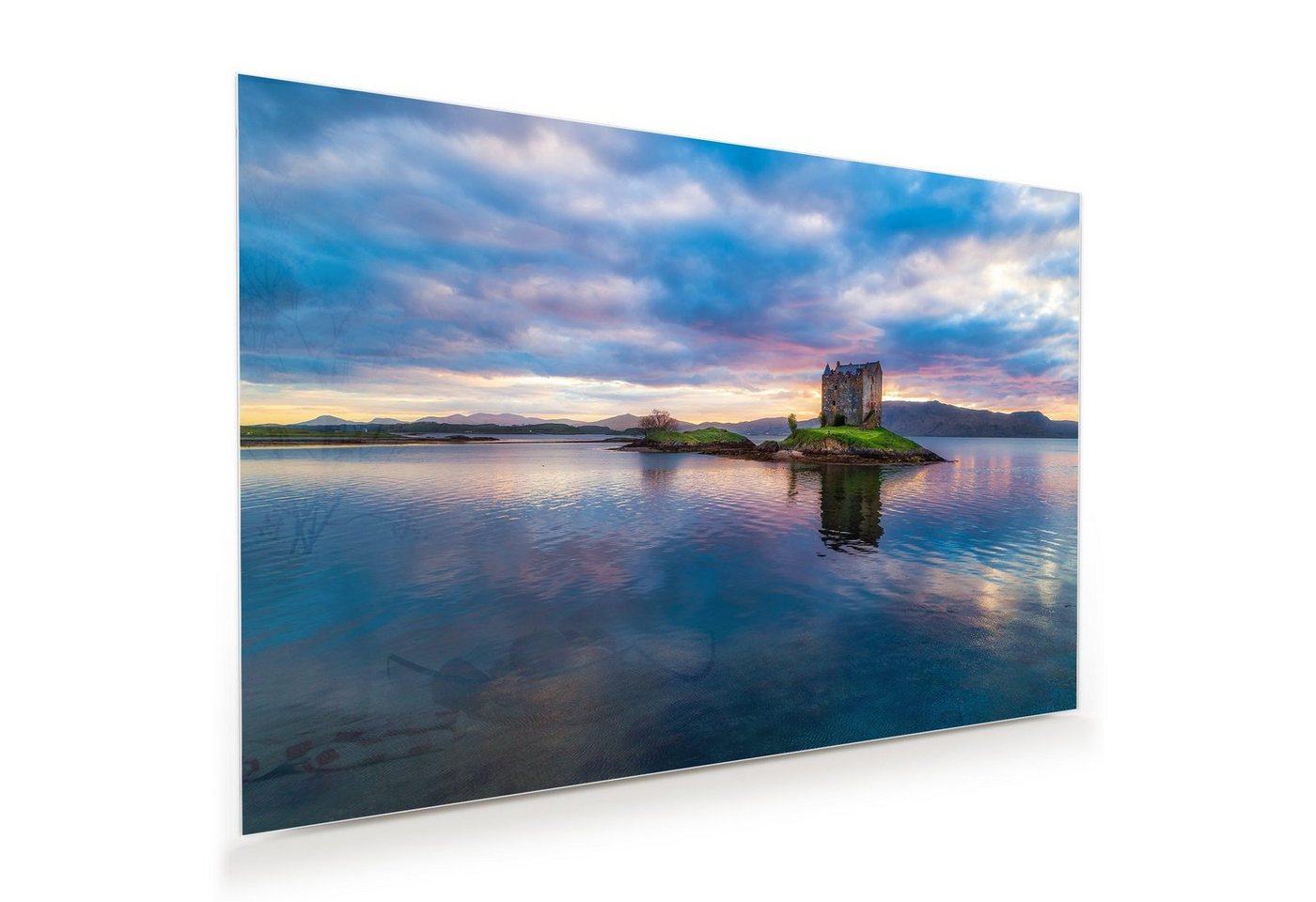 Primedeco Glasbild Wandbild Castle Stalker, Schottland mit Aufhängung, Städte & Länder von Primedeco