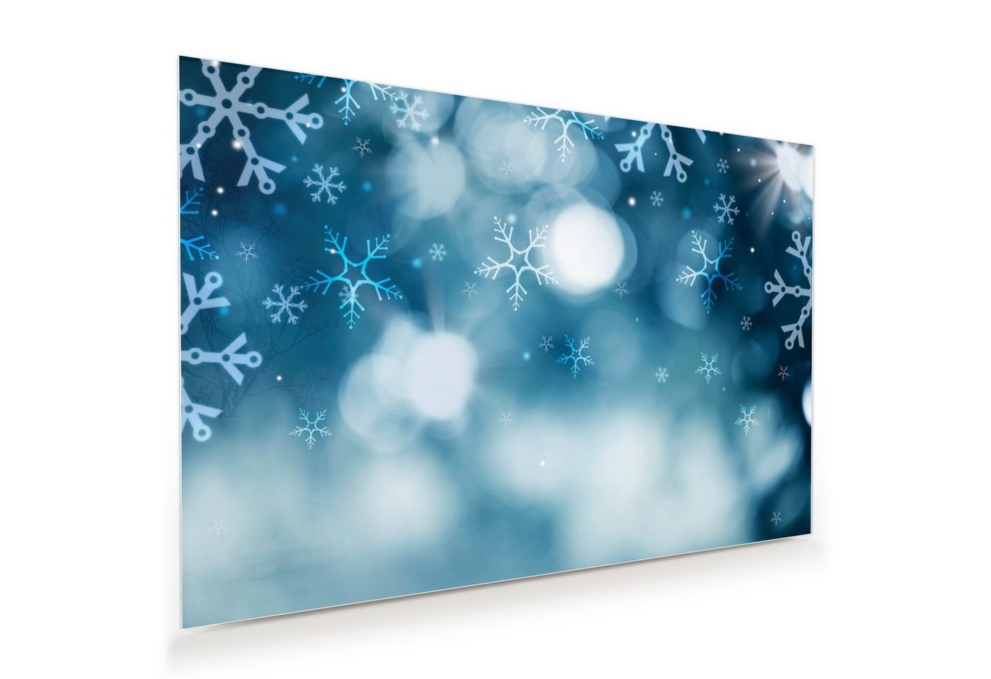 Primedeco Glasbild Wandbild Eisflocken mit Aufhängung, Natur von Primedeco