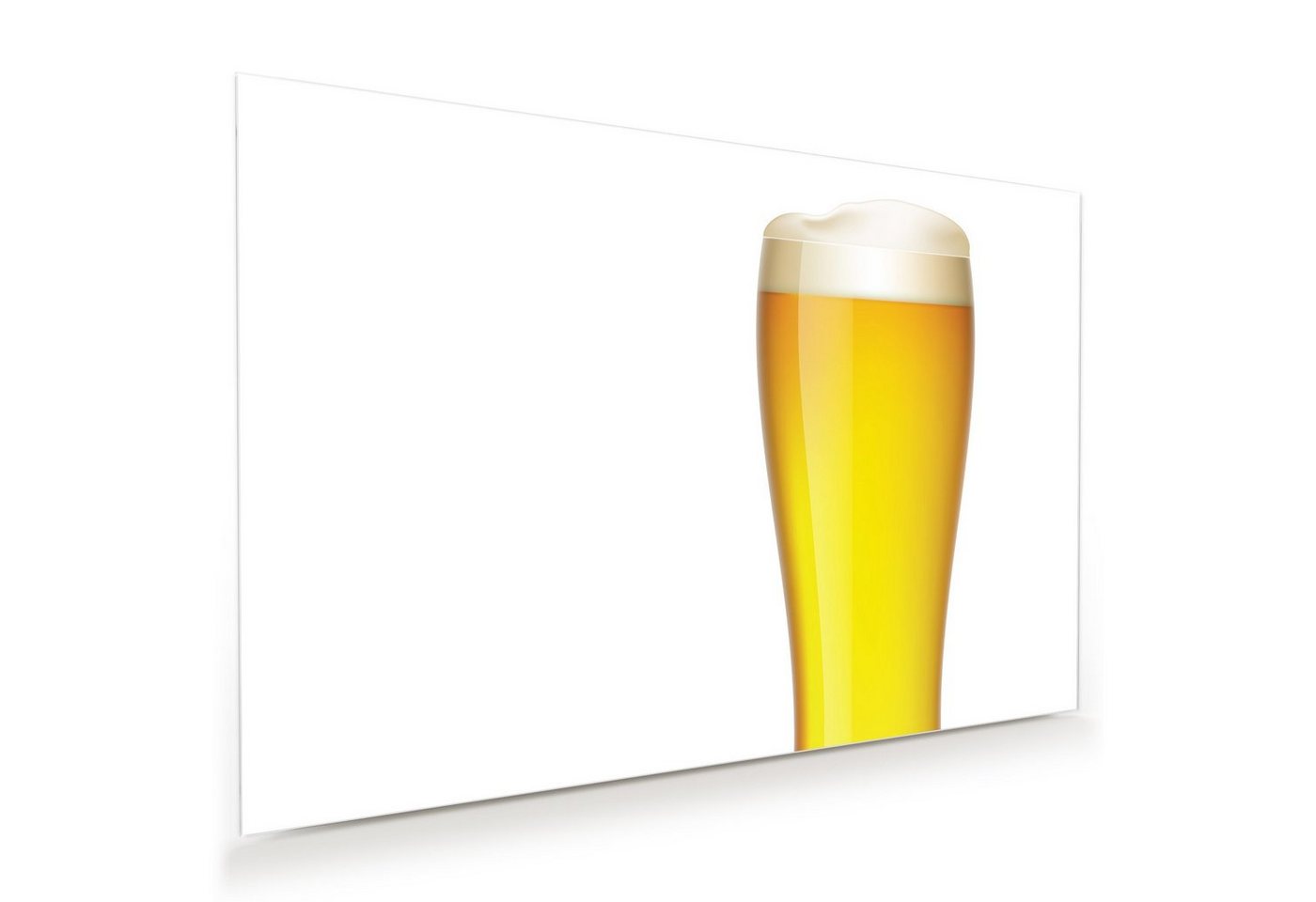 Primedeco Glasbild Wandbild Frisches Bierglas mit Aufhängung, Getränke von Primedeco