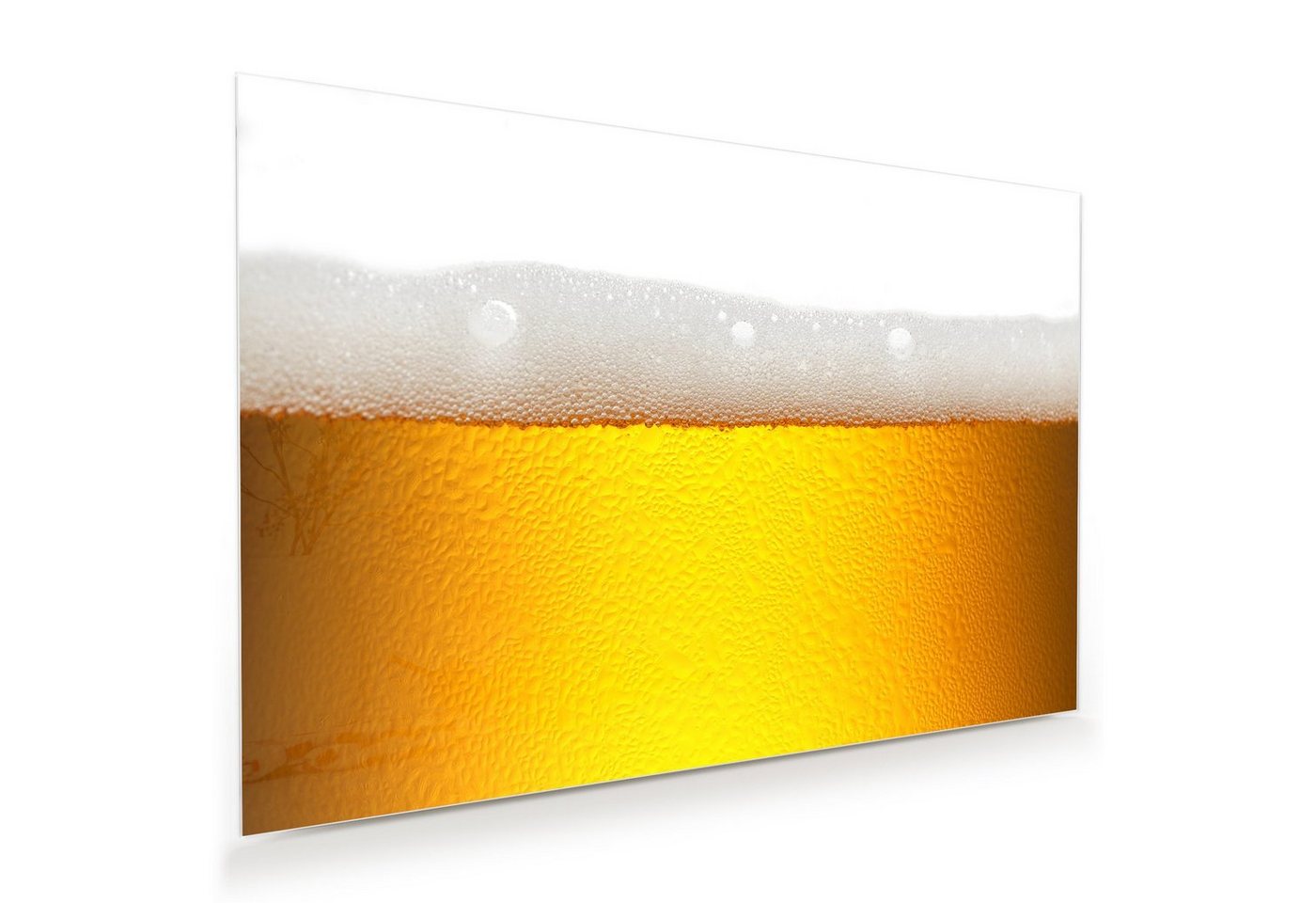 Primedeco Glasbild Wandbild Glas Bier mit Aufhängung, Getränke von Primedeco