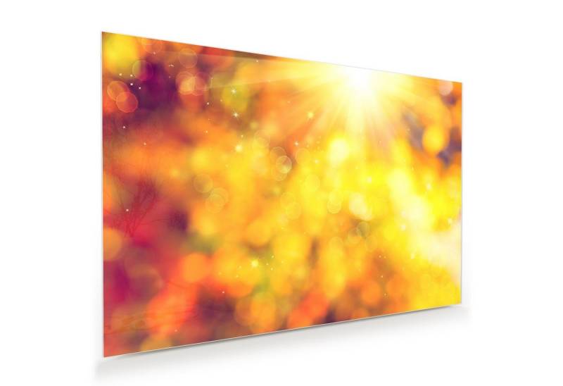 Primedeco Glasbild Wandbild Herbst verschwommen mit Aufhängung, Natur (21 verschiedene Größen, 1 St), Elegante Aufhängung von Primedeco