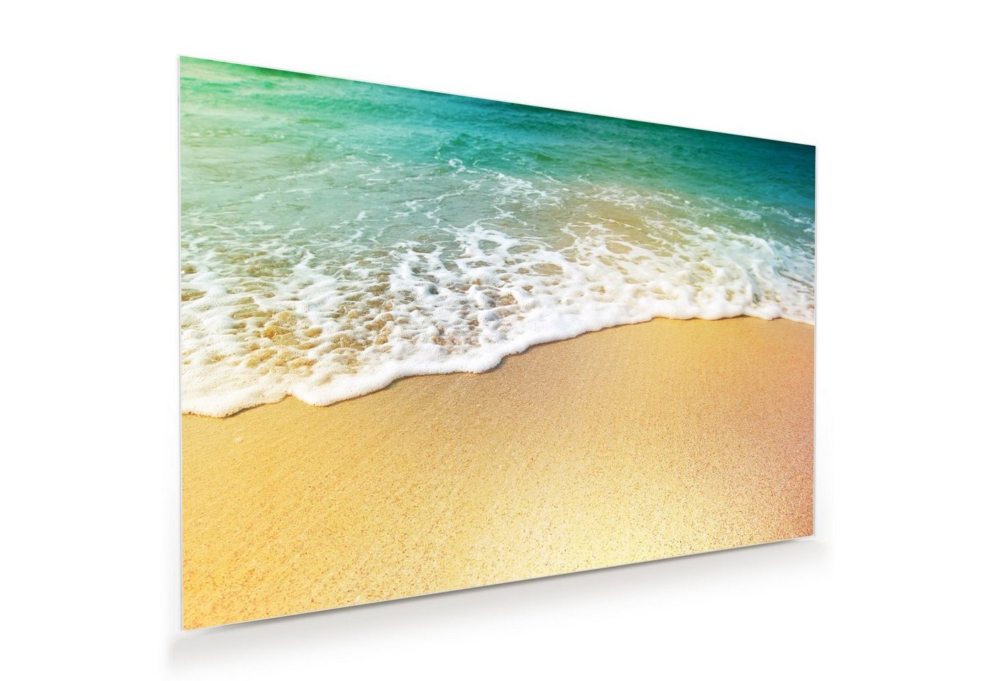 Primedeco Glasbild Wandbild Meerwasser und Sand mit Aufhängung, Natur von Primedeco