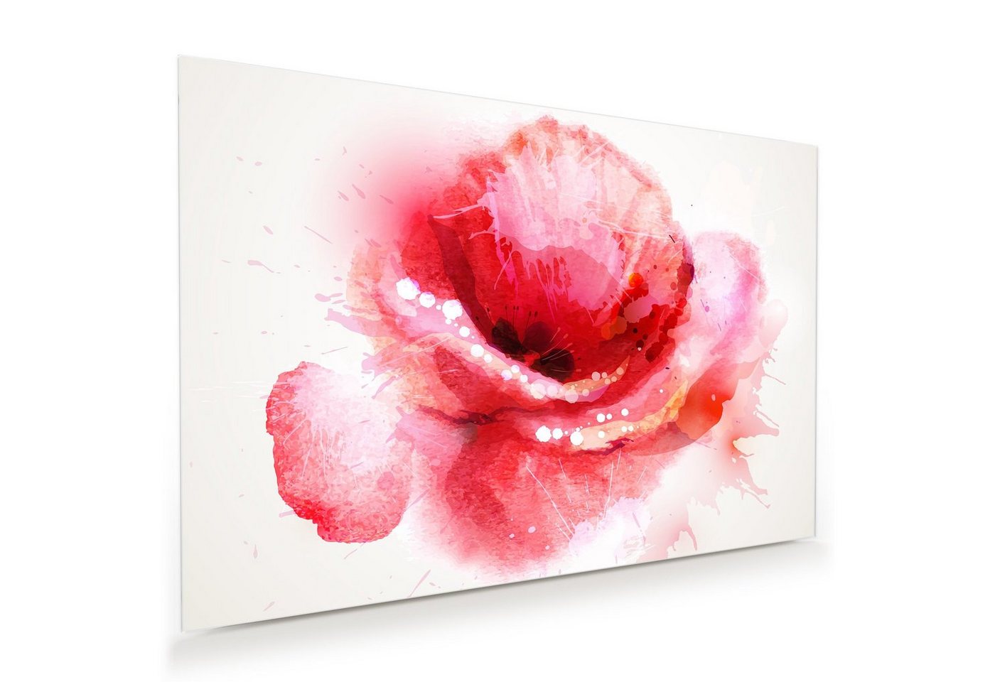 Primedeco Glasbild Wandbild Mohnblüte von Nah mit Aufhängung, Blumen von Primedeco