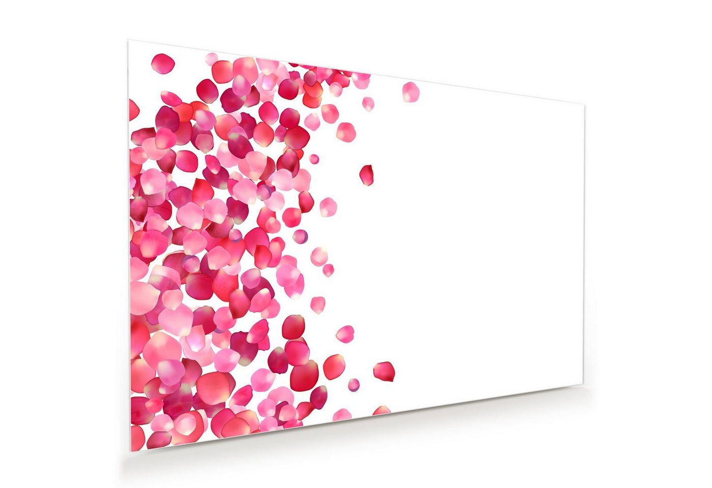 Primedeco Glasbild Wandbild Rosenblätter im Wirbel mit Aufhängung, Blumen von Primedeco