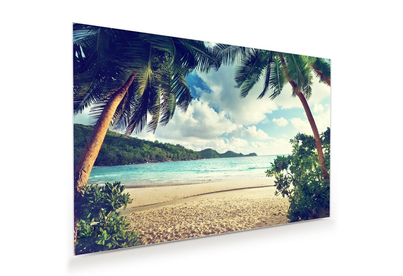 Primedeco Glasbild Wandbild Sonnenuntergang im Paradies mit Aufhängung, Natur von Primedeco