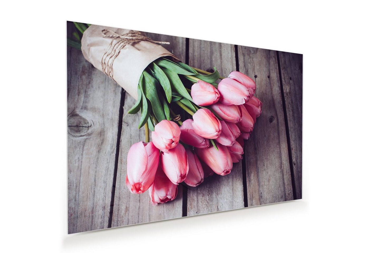 Primedeco Glasbild Wandbild Strauss Tulpen mit Aufhängung, Blumen von Primedeco