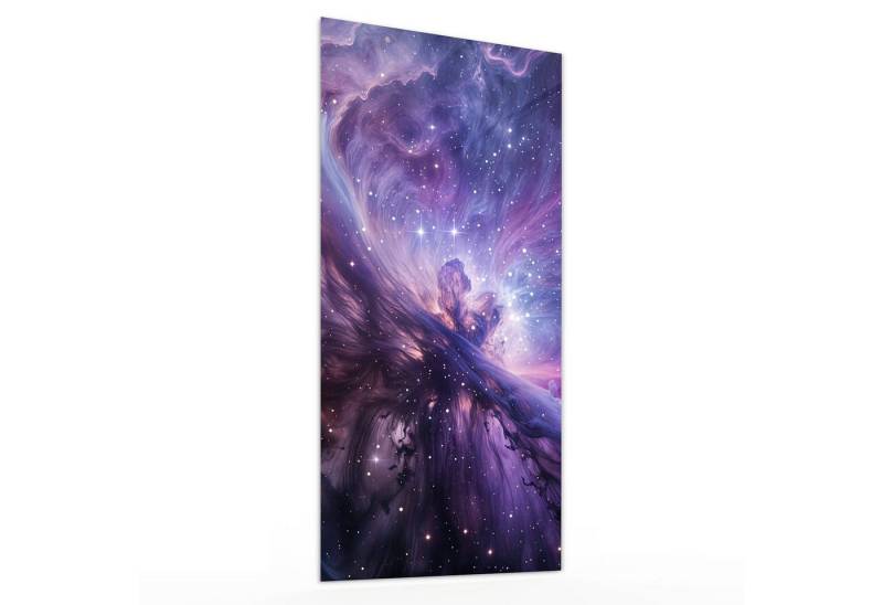 Primedeco Glasbild Wandbild Galaktisches Leuchten mit Aufhängung, Universum & Galaxien (21 verschiedene Größen, 1 St), Elegante Aufhängung von Primedeco