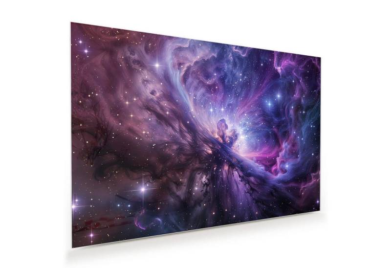 Primedeco Glasbild Wandbild Galaktisches Leuchten mit Aufhängung, Universum & Galaxien (21 verschiedene Größen, 1 St), Elegante Aufhängung von Primedeco