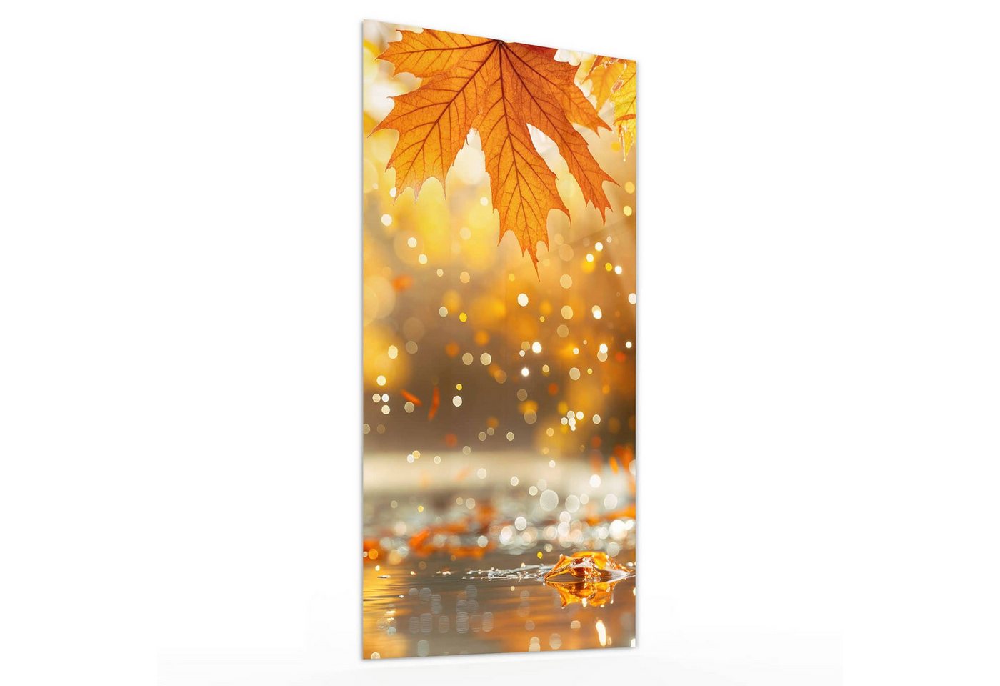 Primedeco Glasbild Wandbild Herbstblätter mit Aufhängung, Natur (21 verschiedene Größen, 1 St), Elegante Aufhängung von Primedeco